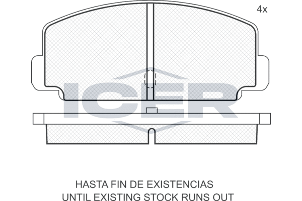 комплект спирачно феродо, дискови спирачки ICER                