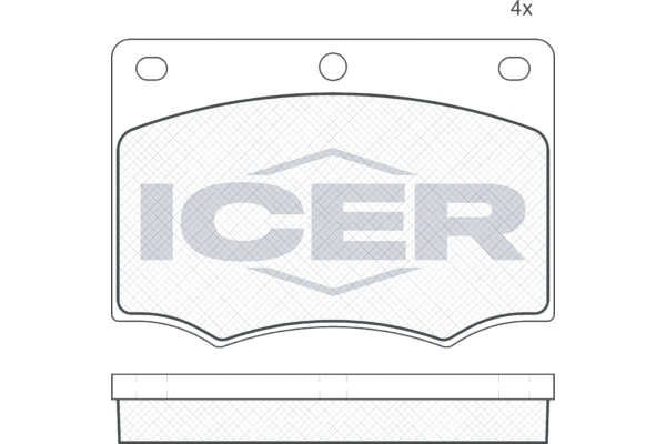 комплект спирачно феродо, дискови спирачки ICER                