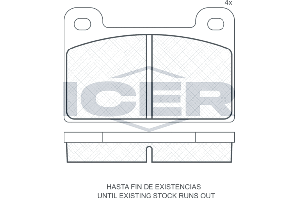 комплект спирачно феродо, дискови спирачки ICER                