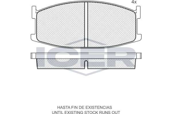 комплект спирачно феродо, дискови спирачки ICER                