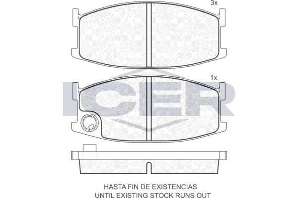 комплект спирачно феродо, дискови спирачки ICER                