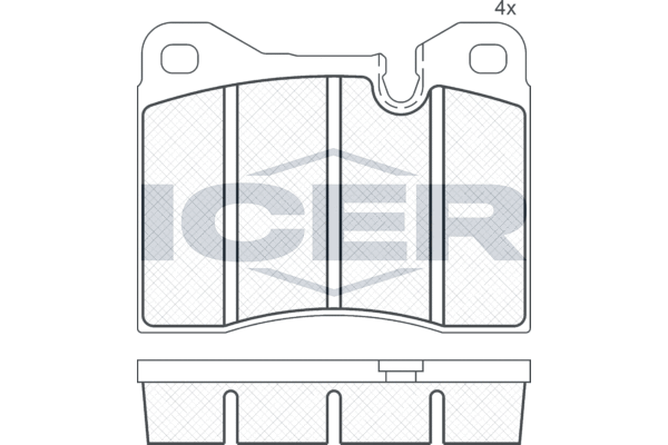 комплект спирачно феродо, дискови спирачки ICER                