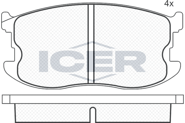 комплект спирачно феродо, дискови спирачки ICER                