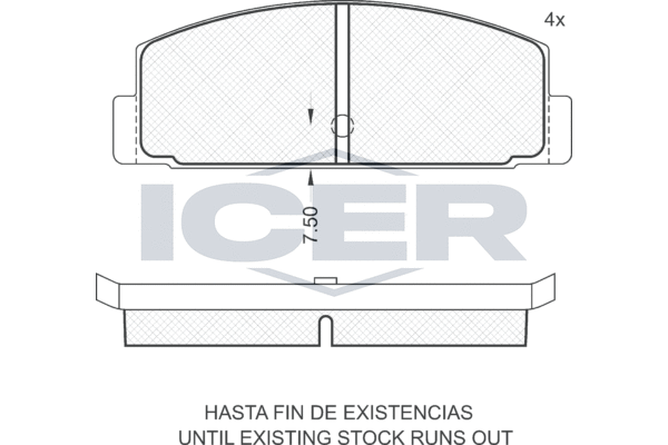 комплект спирачно феродо, дискови спирачки ICER                