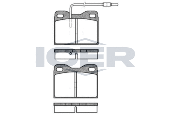 комплект спирачно феродо, дискови спирачки ICER                