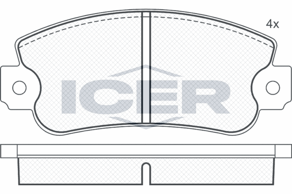 комплект спирачно феродо, дискови спирачки ICER                