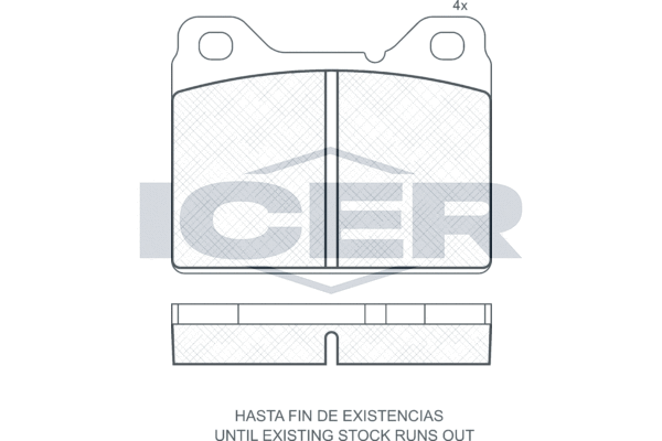 комплект спирачно феродо, дискови спирачки ICER                