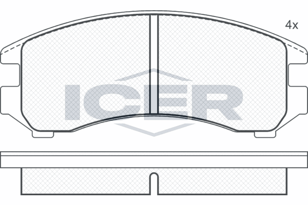 комплект спирачно феродо, дискови спирачки ICER                