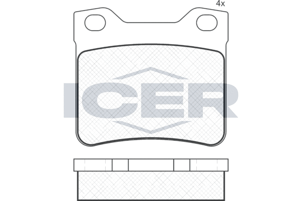 комплект спирачно феродо, дискови спирачки ICER                