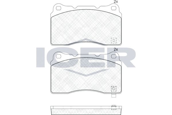 комплект спирачно феродо, дискови спирачки ICER                