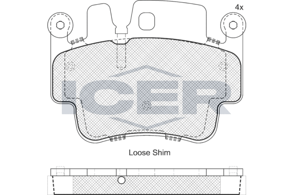 комплект спирачно феродо, дискови спирачки ICER                