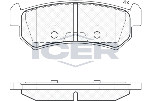 Комплект спирачно феродо, дискови спирачки ICER