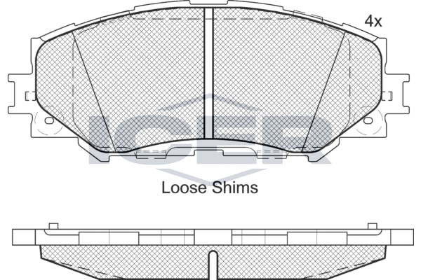 комплект спирачно феродо, дискови спирачки ICER                