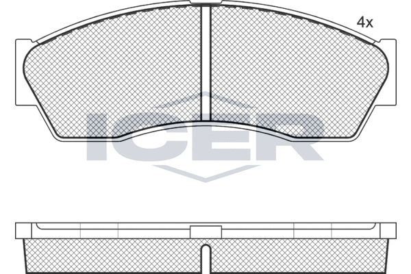 комплект спирачно феродо, дискови спирачки ICER                