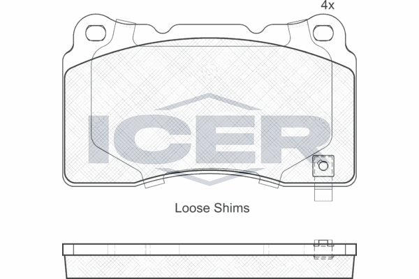 комплект спирачно феродо, дискови спирачки ICER                