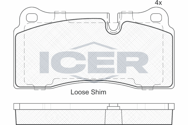 комплект спирачно феродо, дискови спирачки ICER                