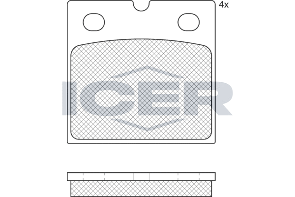 комплект феродо за накладки, дискова ръчна спирачка ICER                