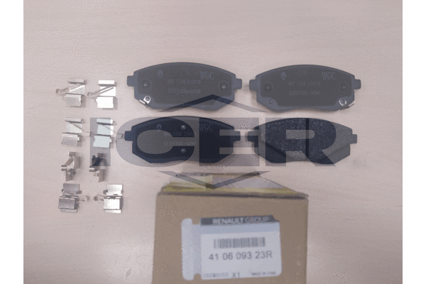 комплект спирачно феродо, дискови спирачки ICER                