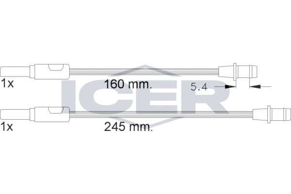Предупредителен контактен сензор, износване на накладките ICER