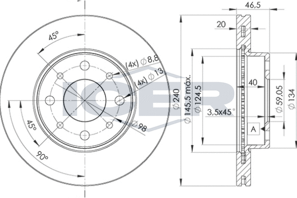 спирачен диск ICER                