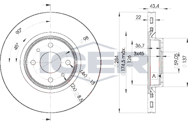 спирачен диск ICER                