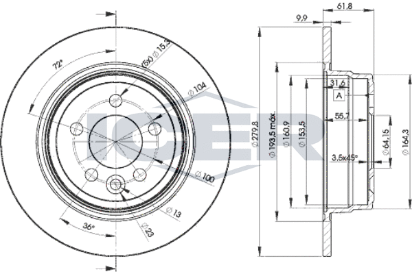 спирачен диск ICER                