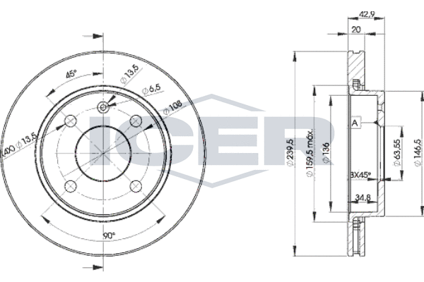 спирачен диск ICER                