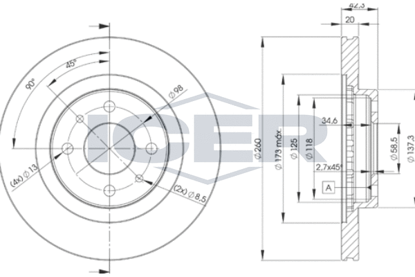 спирачен диск ICER                