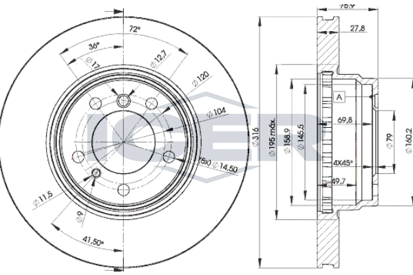 спирачен диск ICER                