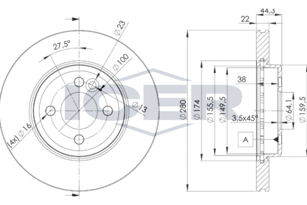 спирачен диск ICER                