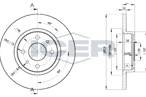 спирачен диск ICER                
