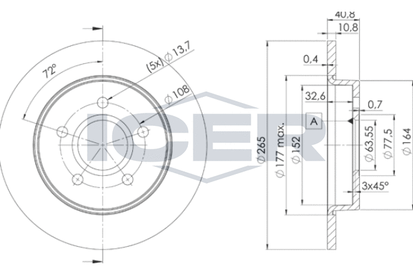 спирачен диск ICER                
