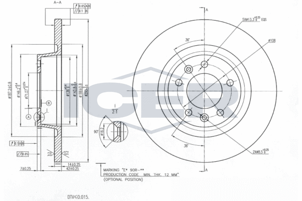 спирачен диск ICER                
