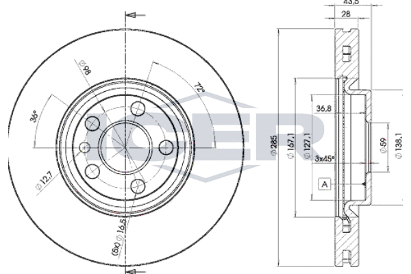 спирачен диск ICER                