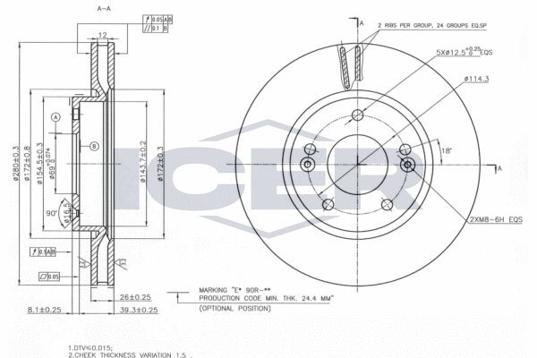 спирачен диск ICER                