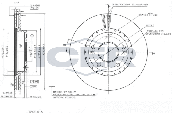 спирачен диск ICER                