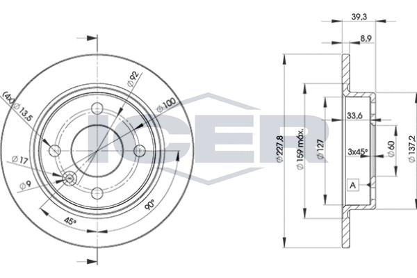 спирачен диск ICER                