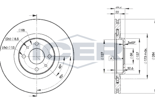 спирачен диск ICER                