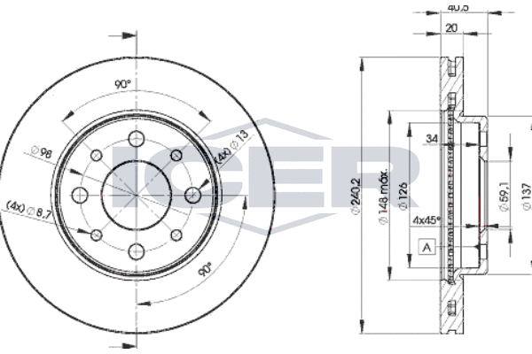 спирачен диск ICER                