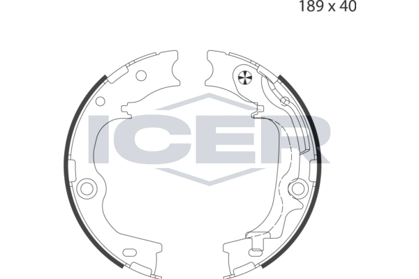 комплект спирачна челюст, ръчна спирачка ICER                