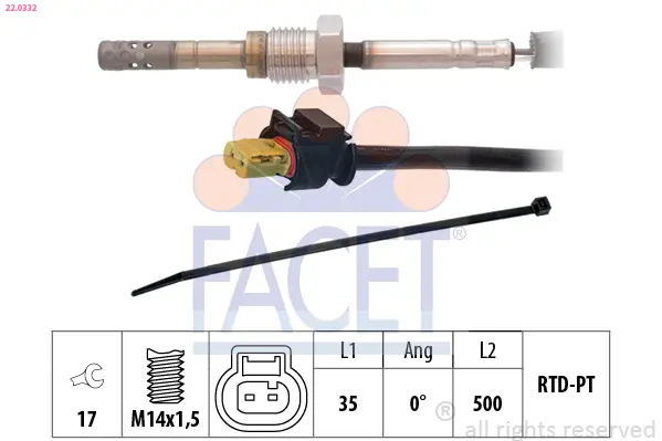 датчик, температура на изгорелите газове FACET               