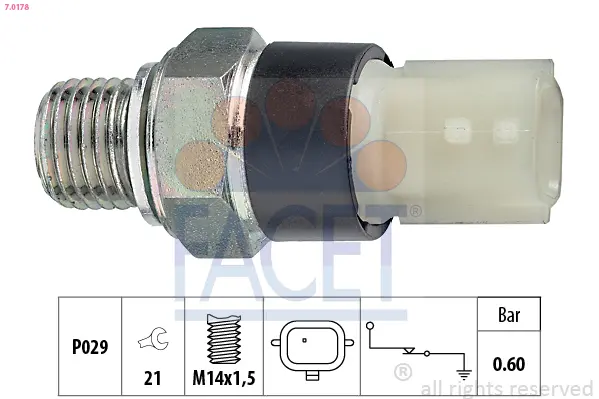 Датчик за налягане в маслото за RENAULT MEGANE III купе (DZ0/1_) 2.0 dCi 7.0178 FACET               