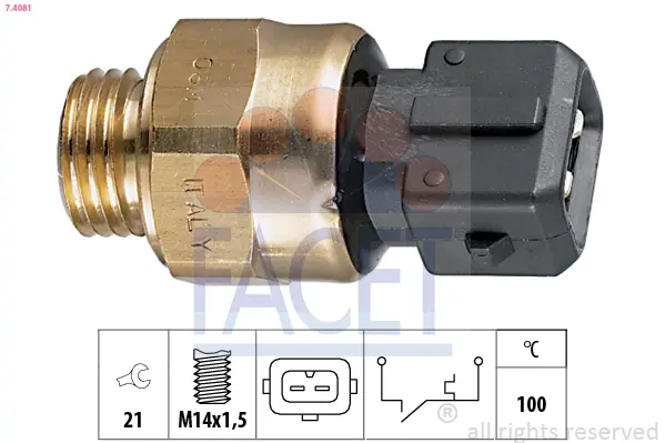 термошалтер, предупредителна лампа за охладителната течност FACET               