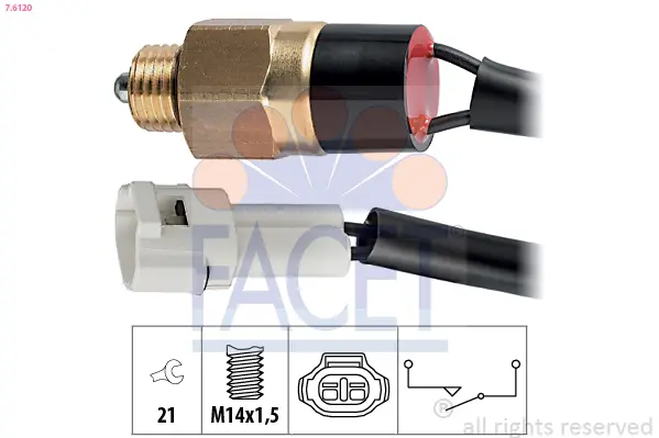 включвател, светлини за движение на заден ход FACET               