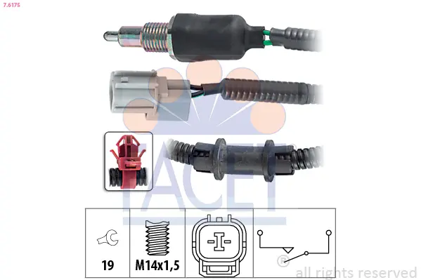 включвател, светлини за движение на заден ход FACET               