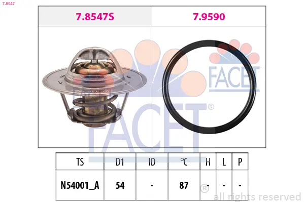 Термостат за AUDI A3 (8P1) 2.0 TDI 16V quattro 7.8547 FACET               