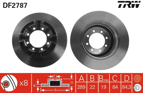 Спирачни дискове за IVECO DAILY III (бордова) платформа/ шаси 29 L 9 DF2787 TRW                 