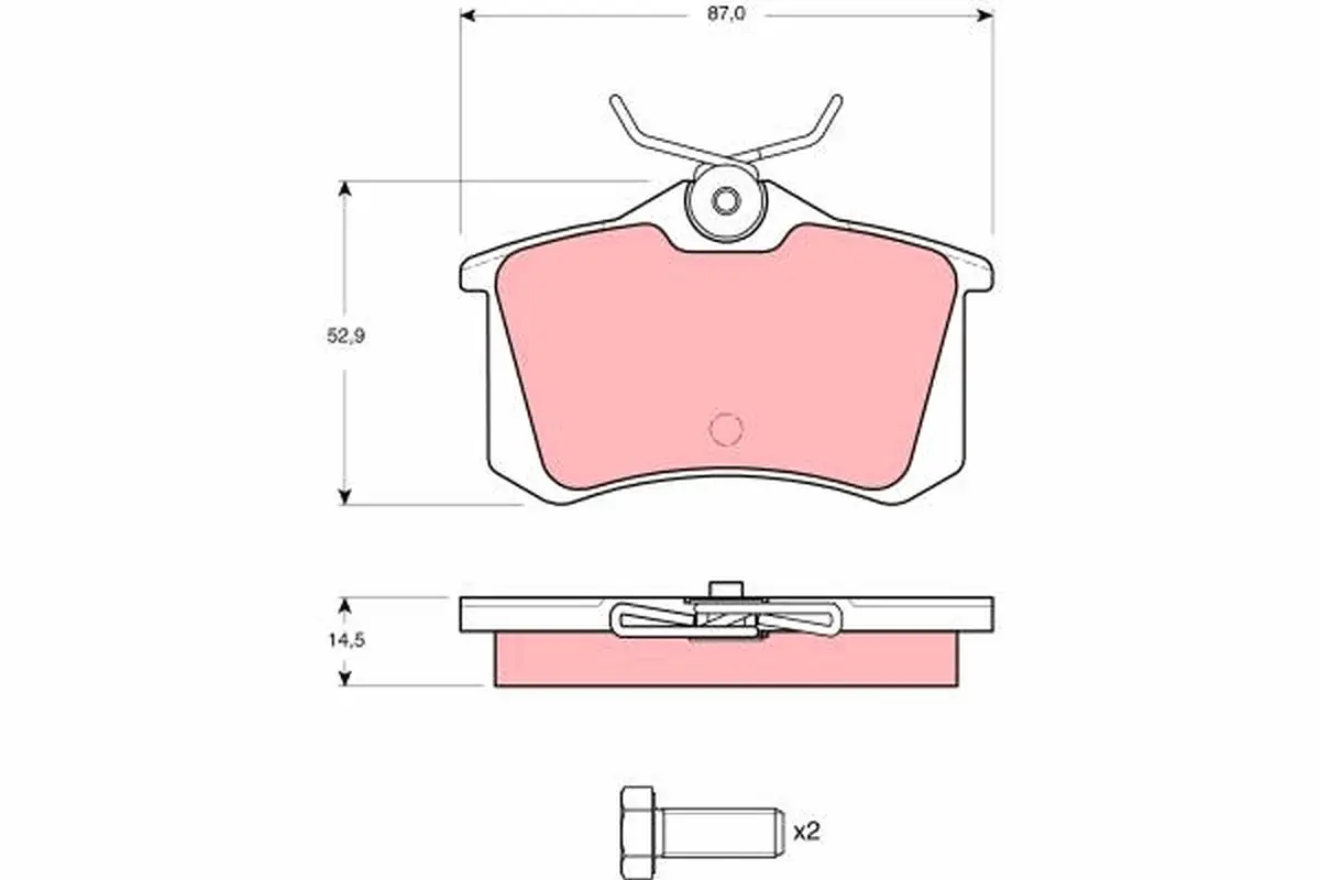 комплект спирачно феродо, дискови спирачки TRW                 