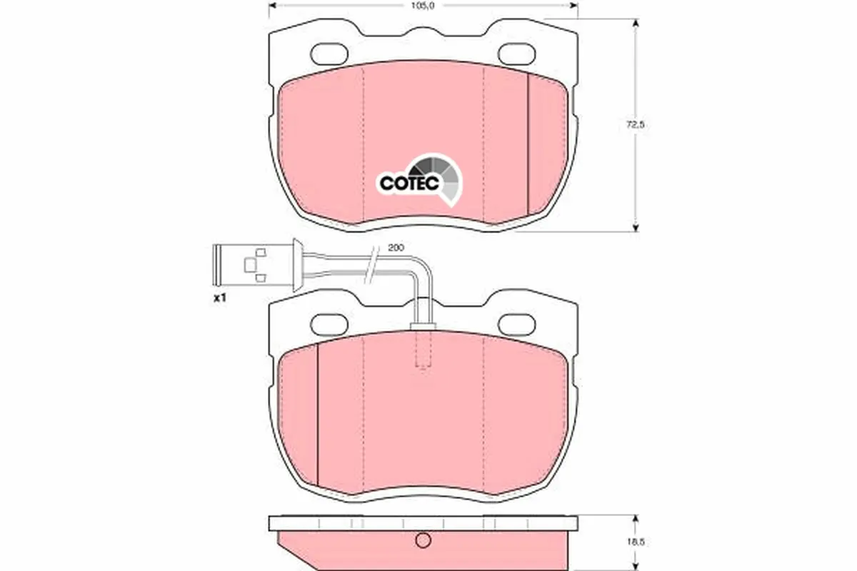 комплект спирачно феродо, дискови спирачки TRW                 