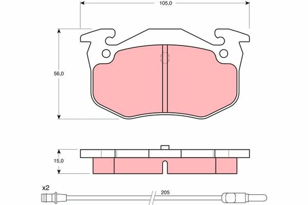 комплект спирачно феродо, дискови спирачки TRW                 